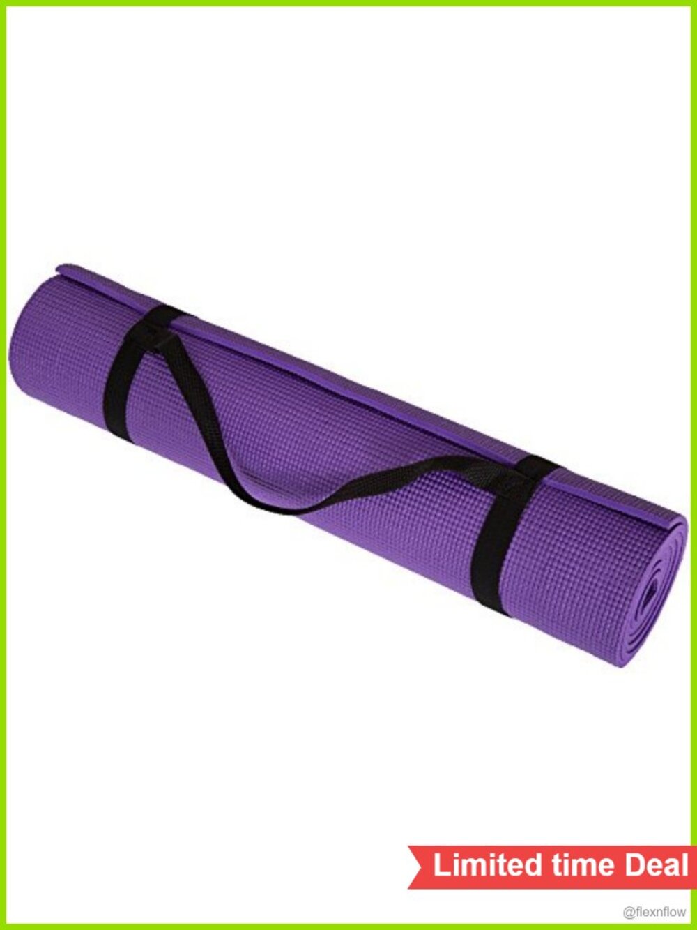 Thick Double-Sided Foam Yoga Mat with Carrying Strap, Non-Slip Pilates Mat